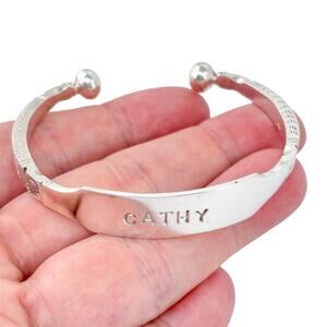 Moroccan Berber ID Cuff Bracelet | CATHY | Vintage Sterling Silver 925 | 7"